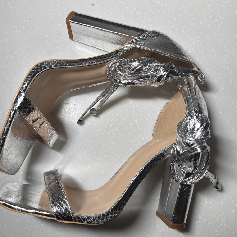 LALA IKAI Chunky Heels Sandals for Women Size 8.5 Comfy Open Toe Strappy Rhine